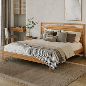 天坛家具 全实木床现代简约浅色小户型主卧新中式1.5米床双人床架