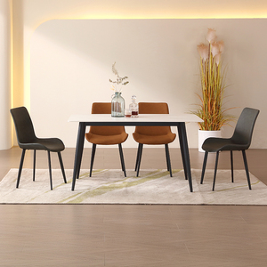 天坛家具岩板餐桌意式轻奢现代简约小户型家用伸缩长方形圆形饭桌