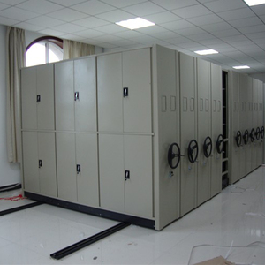 武汉档案室密集柜手摇移动式带轨道密集架档案文件柜智能电动地轨_阿