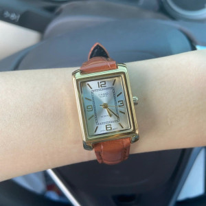 卡西欧新款复古小棕表小方表/小金小方块显白时尚女简约气质休闲