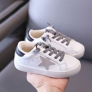儿童星星板鞋真皮2020年秋冬新款宝宝小白鞋加绒男女童休闲运动鞋