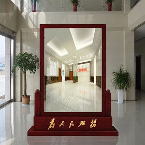 定制实木仪容镜警容镜军容风纪镜单位大厅学校办公楼正衣镜全身镜