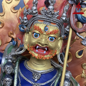 尼泊尔手工佛像  黑忿怒母 60cm 彩绘鎏银 释迦族噶玛如意店 包邮