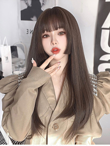 假发女长发公主切御姐发型日系长直发酷飒个性时尚新款全头假发套