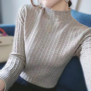 半高领毛衣女春秋2022年新款韩版修身加厚长袖洋气内搭针织打底衫