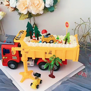 烘焙蛋糕装饰大号翻斗车工程车摆件网红创意蛋糕男童生日蛋糕装扮