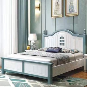 田园床实木床双人床大床简易床床成都家具成都实木床白色158