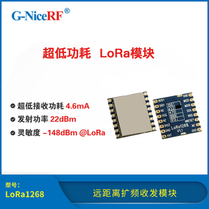 LoRa1268 超低接收功耗 160mW 远距离扩频收发模块 433/490 MHz