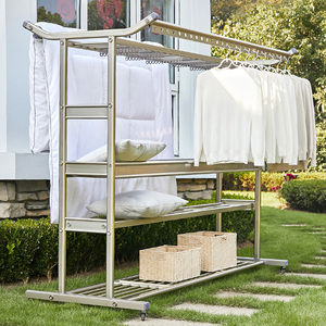 户外大型移动晾衣架落地阳台折叠家用别墅凉庭院阳光房室外晒衣架