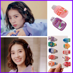 外星女生柴小七2万鹏同款发夹果汁饮品小发卡发饰头饰边夹迷你