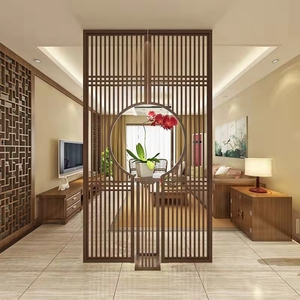 400人付款天猫新中式入户客厅遮挡煞实木花格日式屏风玄关隔断门栅栏