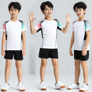 夏速干羽毛球服短袖男女上衣运动T恤比赛训练服儿童兵乓球服定制