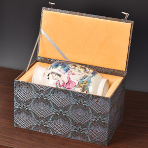 长方形花瓶包装盒定制云锦布礼品盒高档陶瓷古董佛像雕塑空盒礼盒