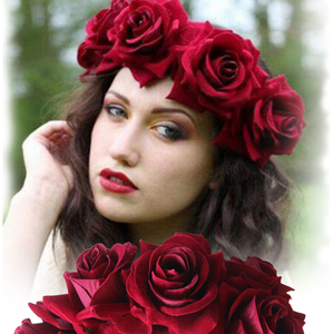 哥特萝莉暗黑酒红红色玫瑰发箍发带复古COS女仆度假海边层叠发饰