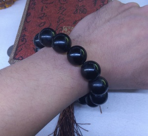 假一赔十 抚顺纯天然煤精纯手工制作全尺寸手串 手链 男女式特价