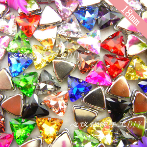 18mm彩色三角形银爪底托手缝钻 异形水晶爪钻箱包服饰工艺品装饰