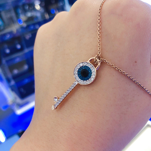 正品代购施华洛世奇恶魔之眼浪漫钥匙项链女水晶吊坠锁骨链送女友