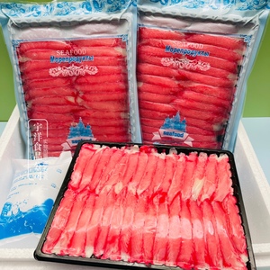 俄罗斯风味即食黑盒鳕蟹肉 煮面 速食蟹肉 一包250克 鳕蟹肉合成