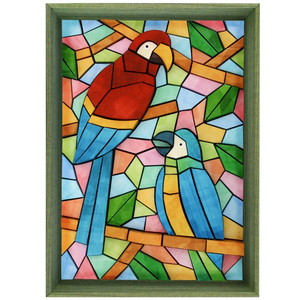 3d纸模拼图模型摆件diy手工折纸玩具鹦鹉立体纸浮雕壁挂挂饰装饰