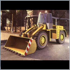 3d纸模立体拼图模型diy手工折纸益智玩具1比37工程车铲车车模汽车