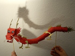 diy手工折纸玩具 舞龙 神龙 喜庆中国龙 3d纸模立体拼图模型摆件