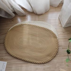 棉线绳编织纯手工吸水卧室卫生间地毯简约地垫床边可定制门口