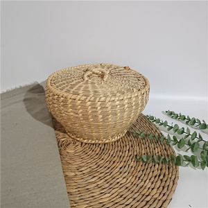 草编馒头筐带盖保温馍筐包子大饼筐子多功能收纳筐家用食品箱非遗