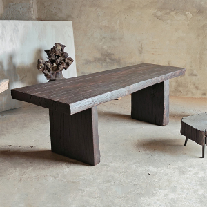 圆桌北欧中古餐桌网红ins简约现代家用复古侘寂风圆形桌子5人付款