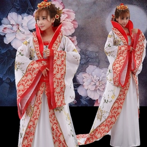 古装女汉服贵妃服装拖尾唐朝古代皇后公主宫廷大袖中国风演出服装