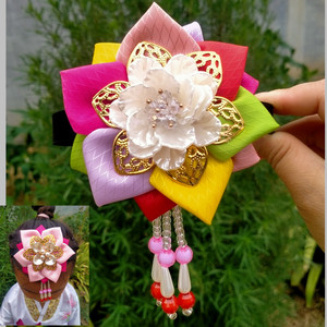 儿童韩服头饰少数民族朝鲜族民族发饰舞蹈演出服配饰成人摄影头花