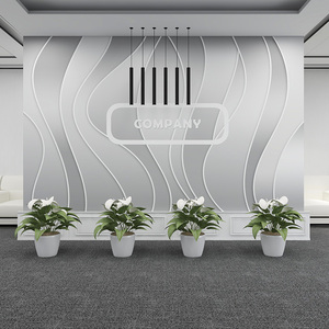 3d简约凹凸几何壁纸不规则金属线条公司形象墙办公室前台背景墙纸