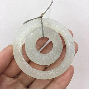 老玉器把玩古玉岫玉璇玑挂件古玩吊坠高古玉玉环玉佩古董文玩玉坠