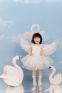 儿童摄影服装女童天使翅膀拍照道具天鹅宝宝拍照服装儿童公主裙