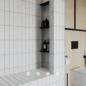 简悦瓷砖 白色长条全瓷面包砖100x300小白砖北欧厨房卫生间墙砖
