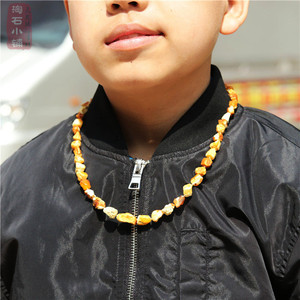 蜜蜡项链男锁骨链