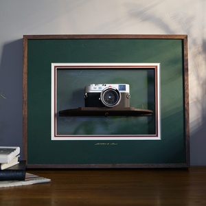 鲁大爷 相机实物装裱相框立体画框定制实木手工榫卯diy创意挂墙