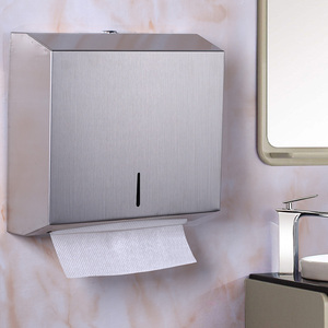 酒店304不锈钢擦手纸盒壁挂式洗手间手抽纸盒子家用卫生间免打孔