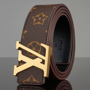 2021新款流行男士真皮带平滑扣名牌奢侈品休闲百搭年轻人裤腰带潮