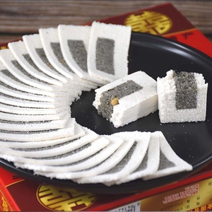 包邮云片糕榄仁夹心糕纸牌糕288克万福斋老字号传统糕点丰顺特产