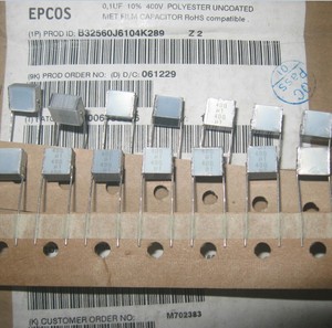 10个5元原装EPCOS西门子400V0.1UF 104K千层糕无感发烧电容