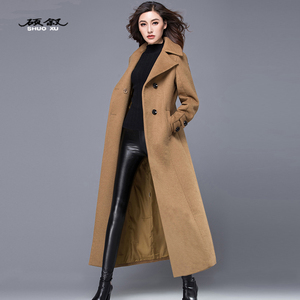 羊绒大衣女长款冬新款高档品牌驼色修身显瘦流行加厚羊毛呢子外套