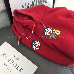 小妹情侣装图案女卫衣旺旺牛奶短袖旺仔衣服套装男精神小伙紧身衣1人