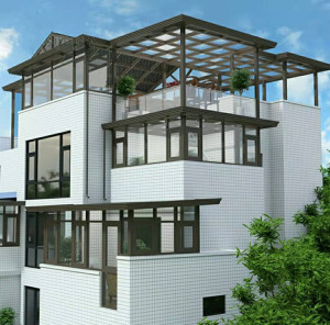 上海铝合金钢结构钢化玻璃封阳台露台天井别墅花园阳光房专业设计0人