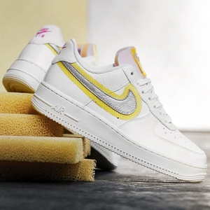nike air force 1耐克空军一号女板鞋银色勾子正品20年新款