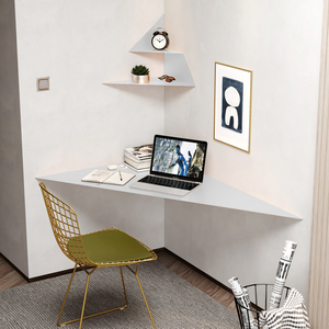 铁艺拐角书桌转角书桌转角桌三角型书桌笔记本电脑办公书桌墙角桌