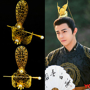 新款古装汉服头饰流苏束发发冠女子古风皇冠发饰男子儿童配饰簪子