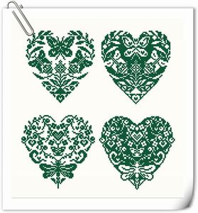 十字绣图纸重绘源文件  单色图 蝴蝶之心