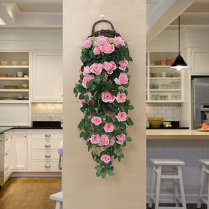 仿真花藤条假花藤蔓塑料花藤室内客厅墙壁壁挂吊篮装饰花植物墙面