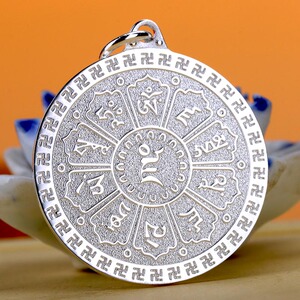 黄财神吊坠999纯银项链男士咒轮女挂件情侣本命年新品原创设计