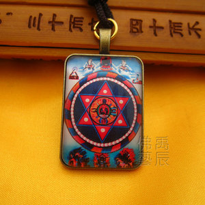 yc2391新款精品作明佛母坛城小唐卡佛牌吊坠藏地佛像结缘挂件定做